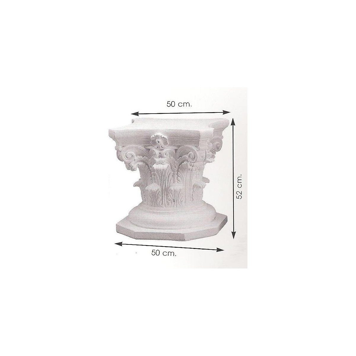 Columna baja de escayola 52 cm (uso decorativo...