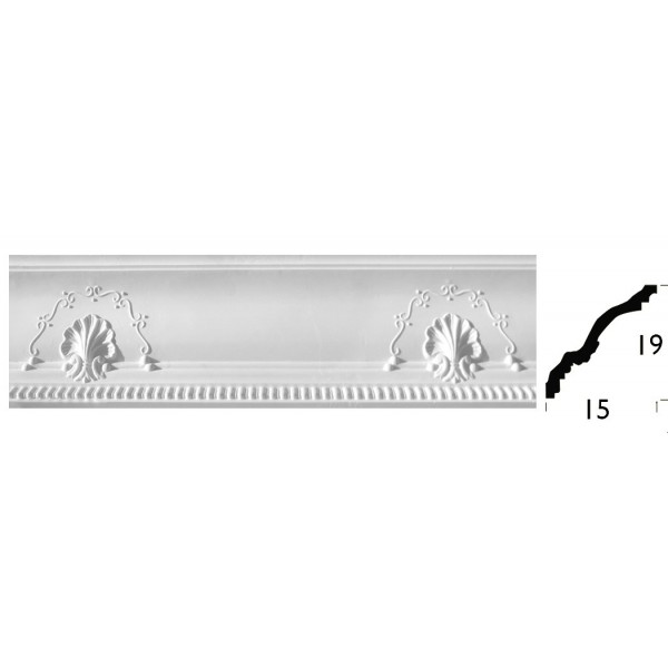 Cornisa decorativa de escayola 1,25 m-diseño clásico...